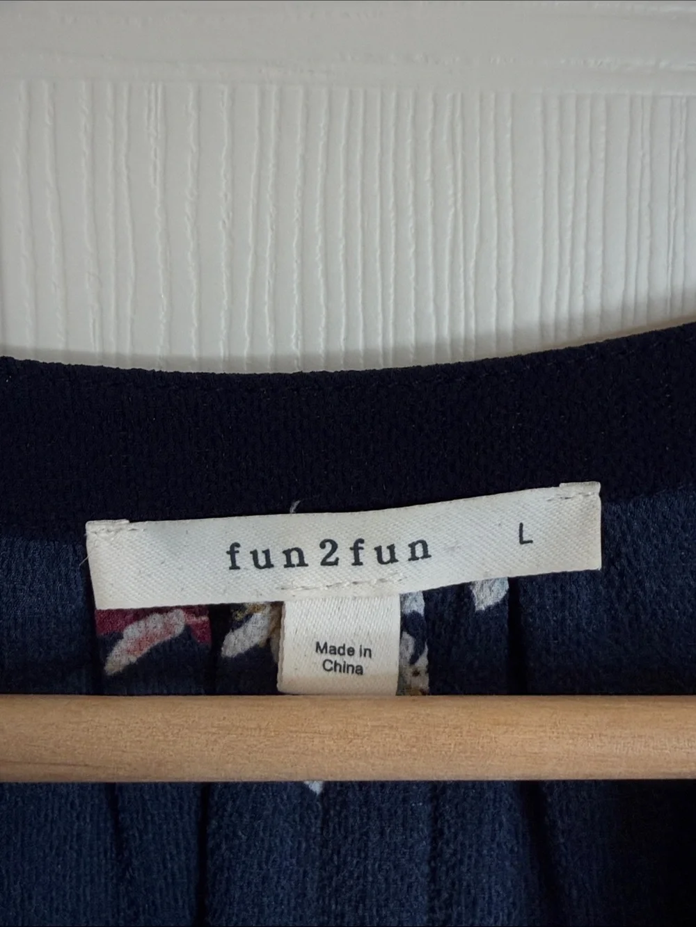 Navy Floral Cap-Sleeve V-Neck Blouse